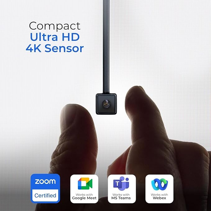 Pro 4K HD Webcam Camera Pro and Light Panel Bundle with Eye Contact, Noise Cancelling Mic