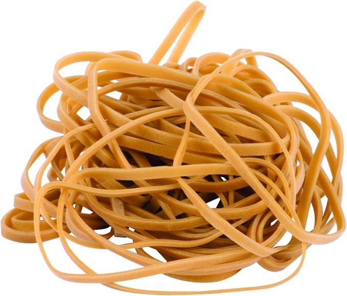 Rubber Bands, Eco Friendly Packaging, Size #33, Natural Crepe, Made in USA, Rubber Band Measurements: 3-1/2" x 1/8'' - 25 Bands