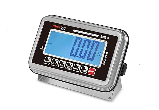 VisionTechShop TBWS-100 Washdown Stainless Steel Bench Scale, Lb/Kg/Oz Switchable, 100lb Capacity, 0.02lb Readability, NTEP Legal for Trade