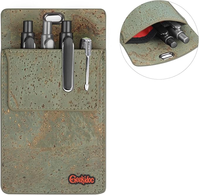 Premium Portuguese Cork Pocket Protector for Men | Multi-Use Pocket Protectors for Shirts and Lab Coats | For Pen, Pencils, Pointers, and More | 2 Pack of Blue Pocket Organizer Protectors