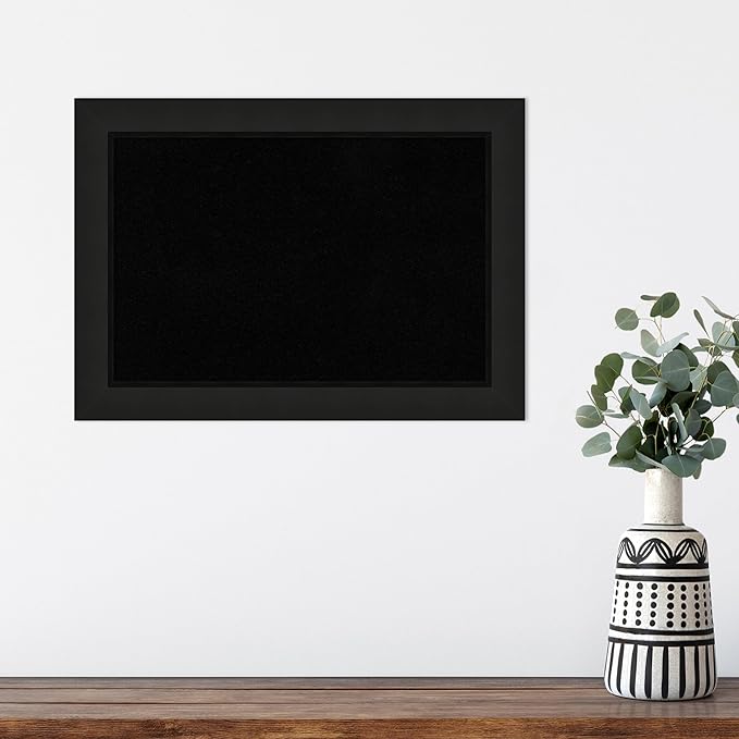 Amanti Art Black Cork Board for Wall, 15x21 Vision Board with Black Wood Frame, Small Corkboard Office Decor for Home Organization, Casual Corkboard Pinboard to Display Items for Home Organization in