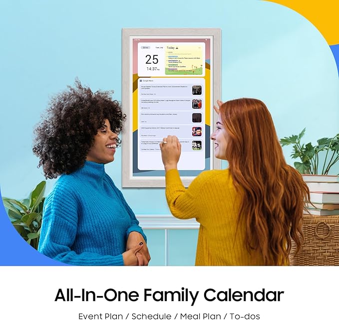 ApoloSign Digital Calendar: Electronic Calendar, Smart Touchscreen Interactive Display for Chore Chart, Family Schedules Planner, Supports All Apps via Google Play (Gray, 21.5-inch)