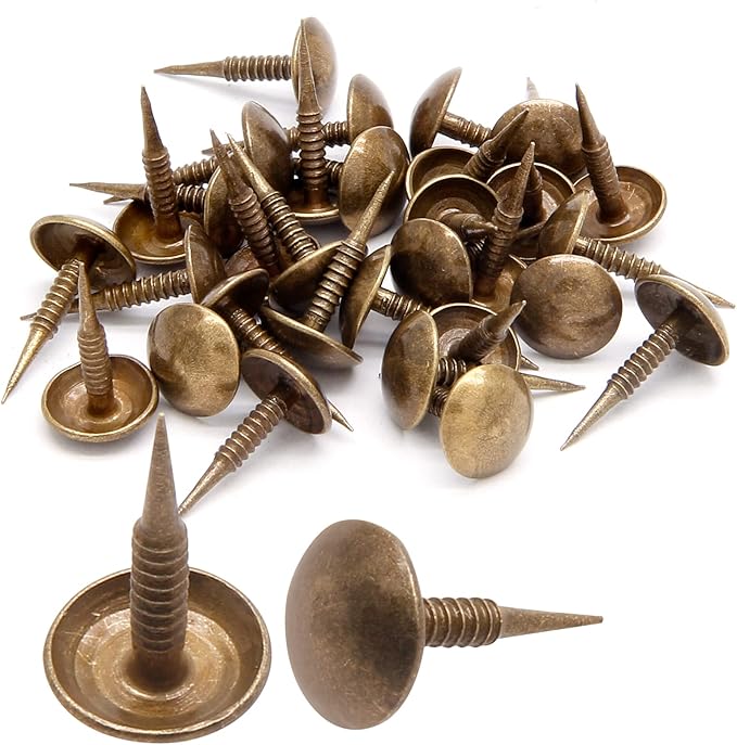Piutouyar Bronze Upholstery Tacks, Decorative Tack, Furniture Tacks Pins 8mm x 15mm / 0.31 Inch x 0.6 Inch, Upholstery Nails for Sofa, Door, Jewelry Box(100Pcs)