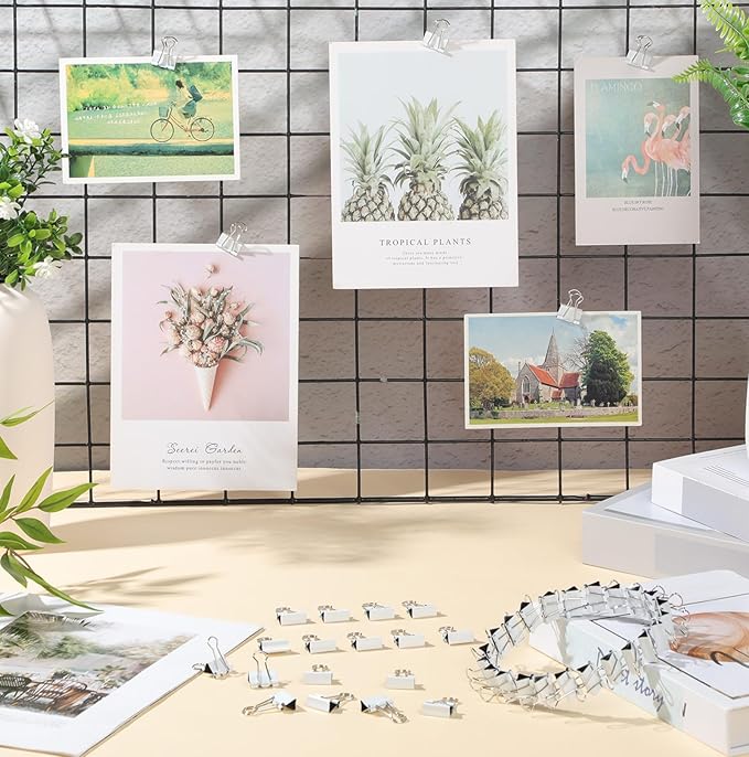 Jetec 100 Pack 0. 75in/19mm White Metal Binder Clips Bulk Medium Reusable Fold Back Binder Clips Paper Clamps Spring Steel Sturdy for Home Office School Supplies