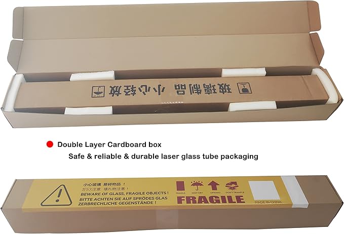 LD-Teemm CO2 Laser Tube, 20W CO2 Laser Tube with Coating 20 watt Length 500mm Dia. 50mm, Wire Pre-Connected for CO2 Laser Cutter Laser Engraving Cutting Machine