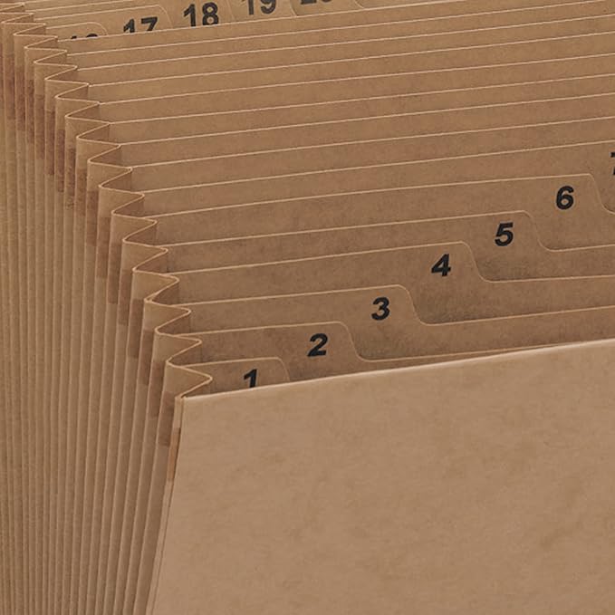 Smead Expanding File with Flap and Cord Closure, 31 Pockets, Daily (1-31), Letter Size, Kraft (70168), (Pack of 6)