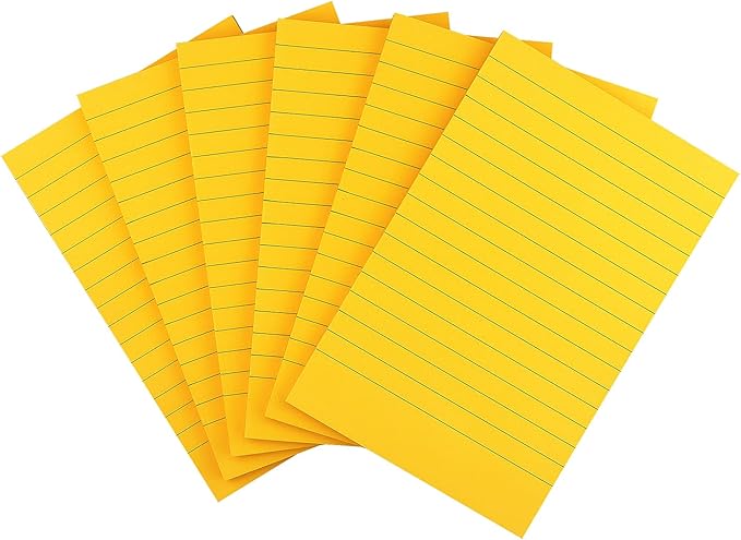 Early Buy 6 Pads Lined Sticky Notes with Lines 4x6 Self-Stick Notes Bright Color Sticky Notes, 45 Sheets/Pad (Orange)