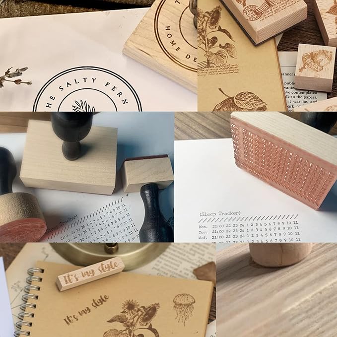 Custom Stamp with Logo Text - Personalized Rubber Stamp with Handle - Address Stamps for Business or Crafting - Round 2"