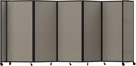 Versare Room Divider 360 Portable Wall Partition | Folding Panels | Large Freestanding Divider | Locking Wheels | Temporary Room Separator