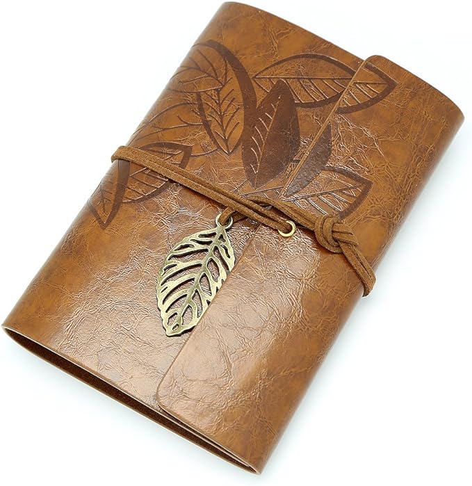 EvZ Vintage Dark Brown PU Leather Cover Loose Leaf Blank Notebook Journal Diary Gift