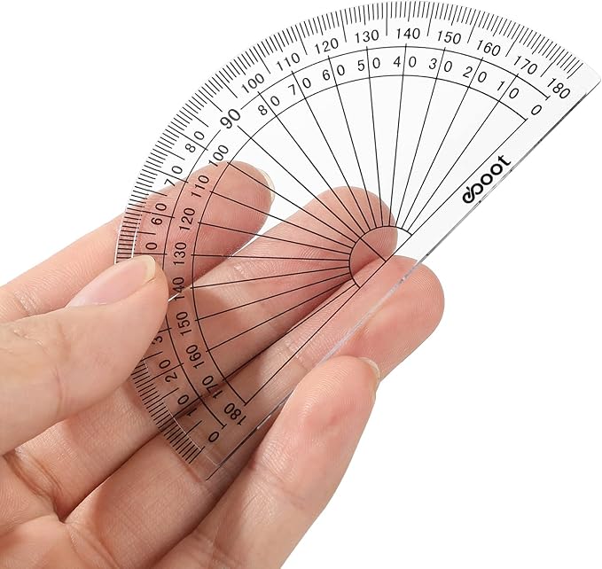 Zonon 3 Pcs 4 Inch Clear Plastic Protractor Bulk Math Protractors Set 180 Degrees Geometry Drafting Tools for Classroom Industry Office Back to School Supplies