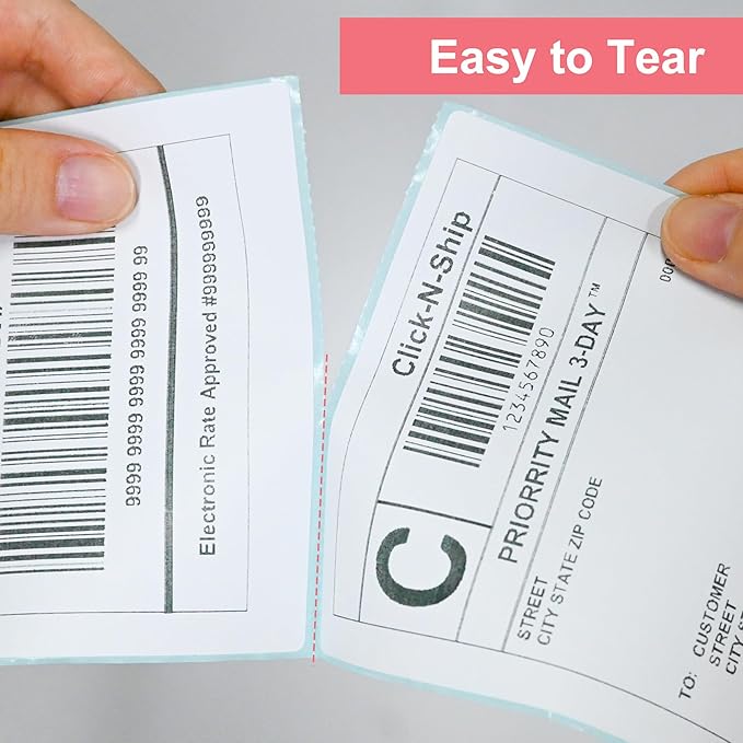 L LIKED 2 Rolls 4" x 6" Thermal Labels with 250 Labels/Roll - Compatible with Zebra & Rollo Printer Blank Direct Thermal Shipping Labels