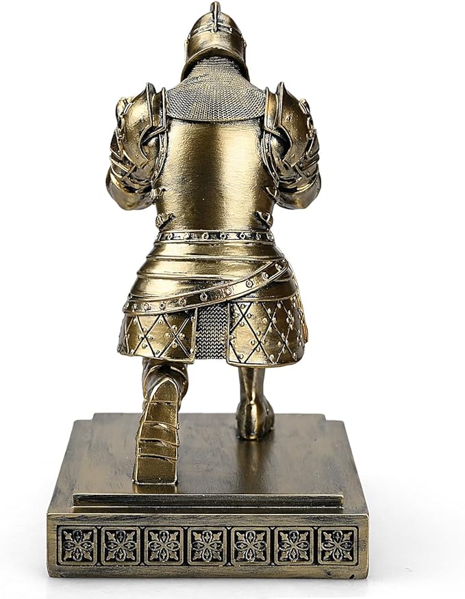 King's Guard Knight Pen Holder Pen Stand Desk Organizers and Accessories Resin Pencil Holder as Gift for Office and Home (Bronze)