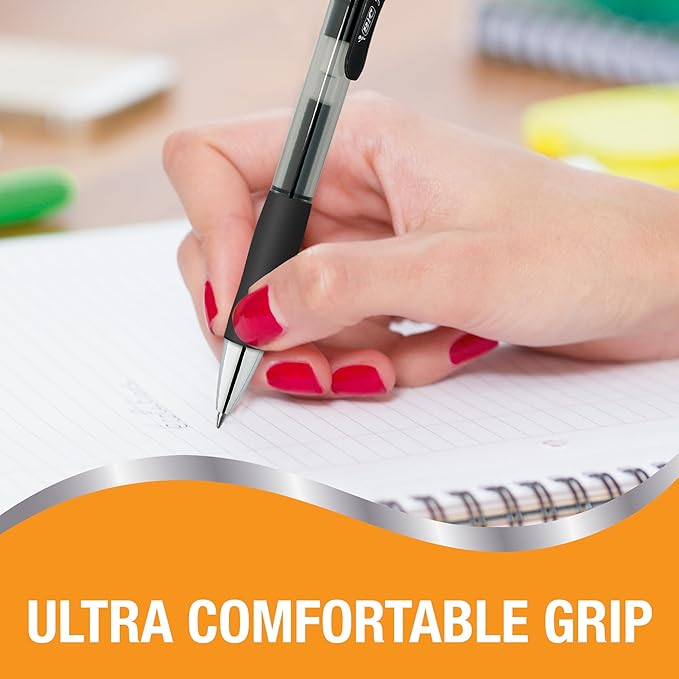 BIC Gelocity Pro Retractable Gel Pen with 0.7 mm Medium Point, 12-Count in Black Ink for Smooth Writing