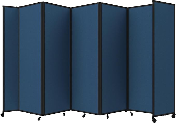 Versare Room Divider 360 Portable Wall Partition | Folding Panels | Large Freestanding Divider | Locking Wheels | Temporary Room Separator