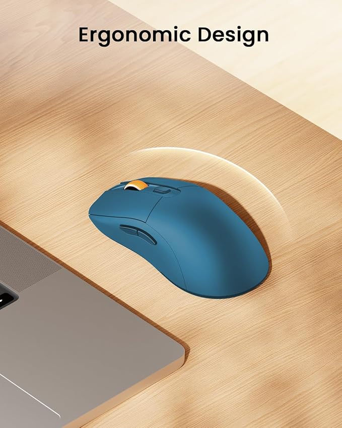 ProtoArc Bluetooth Wireless Mouse, USB C Mouse, EM15 Rechargeable Compact Portable Type C Wireless Mice for Laptop, Tablet, PC, Windows, Mac OS-Blue