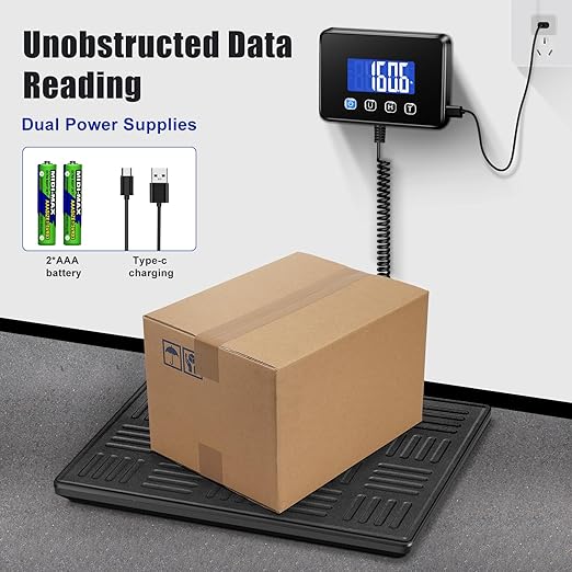 Shipping Scale, 660lbs Heavy Duty Digital Luggage Scale for Packages, 0.35oz High Accurate Postage Scale for Small Business, Warehouse, Home Use, Battery & Charging Cable Include