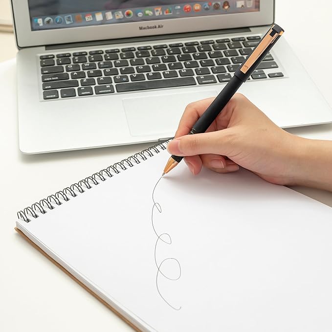 Linbsunne Black Gel Pens 0.7mm Medium Point Pen Office Pens 2-in-1 Stylus Pens for Touch Screens Gel Ink Rollerball Pens for Writing (18 Pack-black)