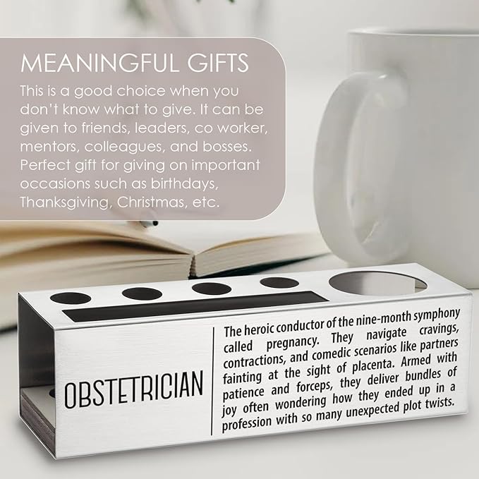 Obstetrician Definition Gifts for Women, Men, Obstetrician Desk Decor Stainless Steel Pen Pencil Holders WCC50