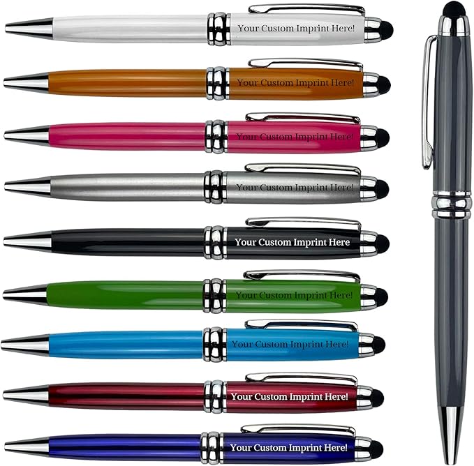 Ancolo Personalized Business Pens -Custom Advertising Message - Engraved Team Name, Phone Number, Slogan Perfect for Bank, Office, Hotel Lobbies - 10 Pens/Box