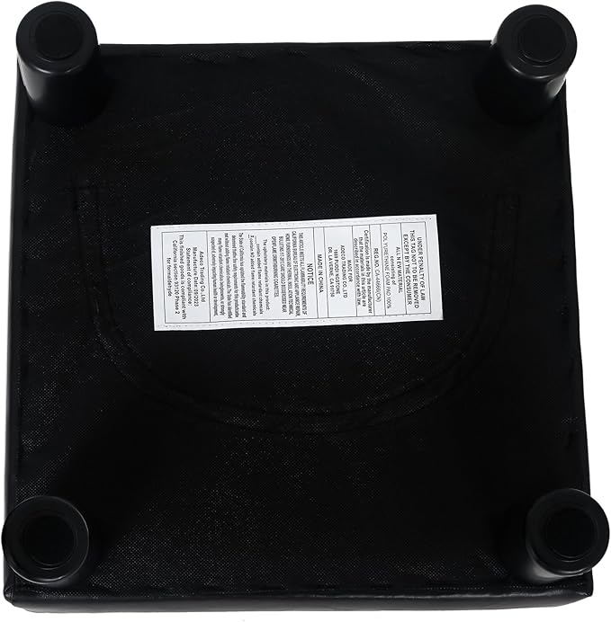 Joveco Small Footstool Ottoman, PU Leather Square Upholstered Footrest with Plastic Legs, Under Desk Foot Stools for Living Room Bedroom Office, Black