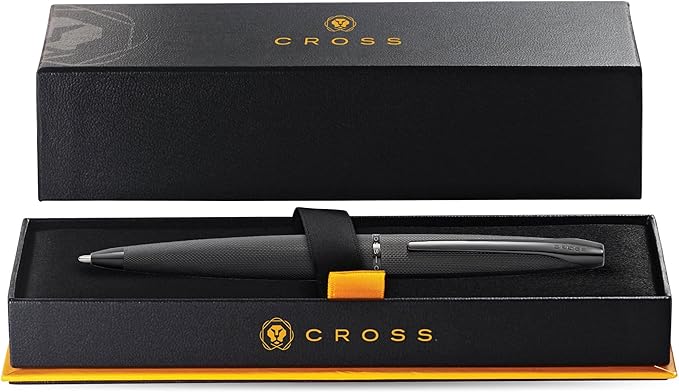 Cross ATX Refillable Ballpoint Pen Presented in a Luxury Gift Box - Medium Point, Black Ink, Sandblasted Black