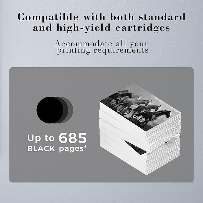 Printer Ink 62 XL 62XL Envy 7645 for 62 XL Black Ink Cartridge Ink 62 62XL Ink Cartridges Black HP62 HP62BK with ENVY 5540 5544 5545 5642 5660 5664 7640 7645, OfficeJet 200 250 258 5740 5745 5746 8040