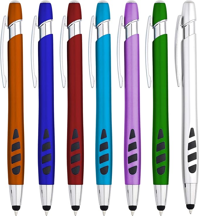 Personalized with Your Custom Logo or Text Pens-300 Pack Bulk-for Businesses, Parties, and Events, 2 in 1 Capacitive Stylus & Ballpoint Pen Compatible with Most Touchscreen Devices, L'Blue