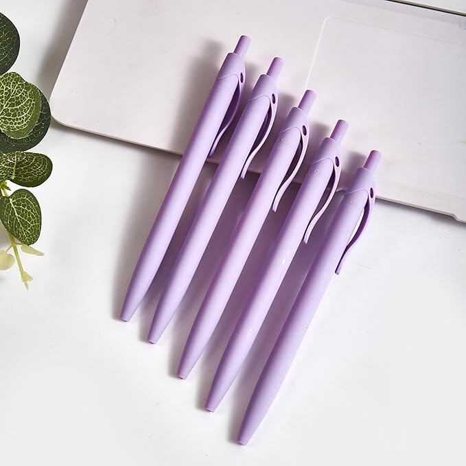 BallPoint Pens, 100 Pack (BLACK Ink), Bulk Pens, Purple Barrel,Click Pens for Office Home and School, Retractable Ballpoint Pens, Medium Point, 1.00MM (Purple)