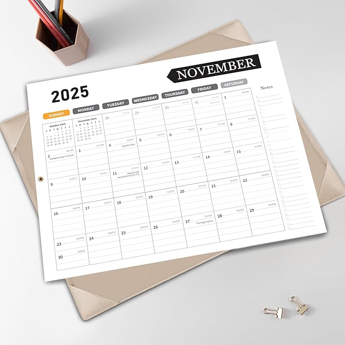 Large Desk Calendar 2025-2026, Calendar with Desk Protecting Pad, Desk Calendar Large 22x17, Runs From July 2025 to December 2026, 18 Months, Big Desktop Calendar for Family Classroom and Office (Apricot)