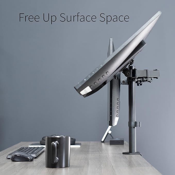 VIVO Dual Monitor Desk Mount, Heavy Duty Fully Adjustable Stand, Fits 2 LCD LED Screens up to 32 inches and 22 lbs Each, Black, STAND-V032