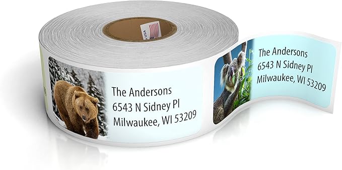 Customized Personalized Address Labels - Made in The USA by Kenco (Wild Animals, 500 Labels)