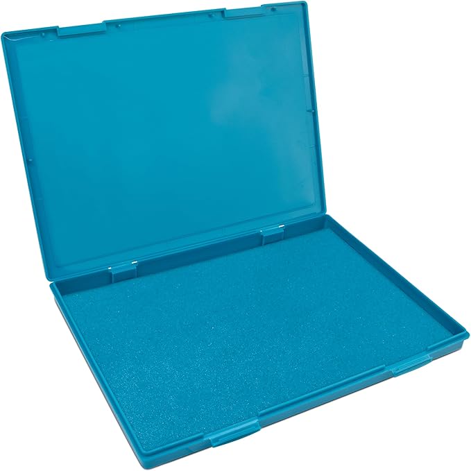 MaxMark Extra Large Light Blue Ink Stamp Pad - 8.25" x 11.5" - Industrial Felt Pad - Light Blue Color