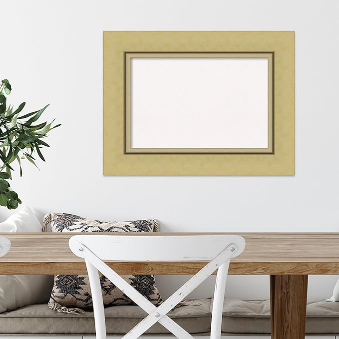 Amanti Art White Cork Board for Wall, 18x24 Vision Board with Gold Frame, Small Corkboard Office Decor for Home Organization, Casual Corkboard Pinboard to Display Items for Home Organization in
