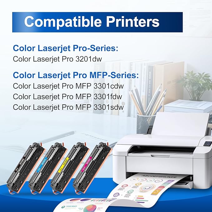 InkNI 218X Toner Cartridges 4 Pack High Yield (No Chip) Replacement for HP 218X W2180X for HP 218A for HP Color Laserjet Pro MFP 3301FDW 3201DW 3301SDW 3301CDW Printer Ink W2180A (4 Pack, B/C/Y/M)