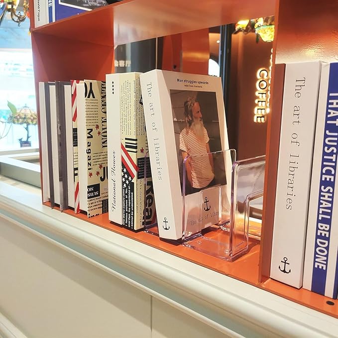 LUGUNU Clear Acrylic Purse Organizer - 3-Section Divider for Handbag Closet Storage - Durable Rack for Purses, Clutches More (Set of 4)