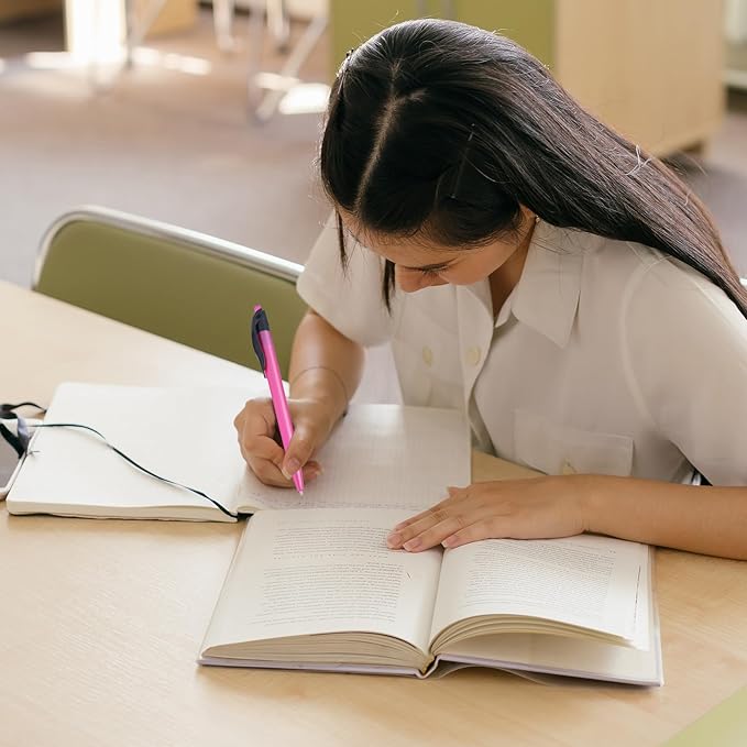 Retractable Red Ballpoint Pen for Smooth Writing 1.0mm Medium Pack of 100, Click pens with Comfort grip, Idea for Journaling, Planner, Note Taking Office School Supplies