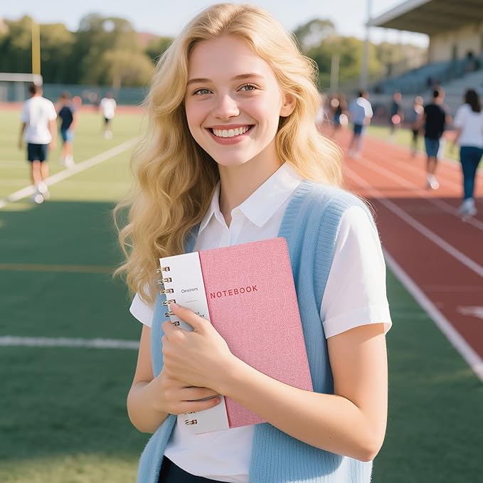 Lined Spiral Notebook College Ruled A5 Journal Book for Note Taking, 160 Pages Writing Journal for Office and Home School Supplies 5.75x8.125 inch (3pack-ReefBlue/Grey/Black)