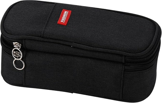 Big Pencil Case Large Capacity Pencil Bag with Zipper Pencil Pouch for Boys Girls Kids Adults Stationery Pencil Pen Case Organizer for School Office Black
