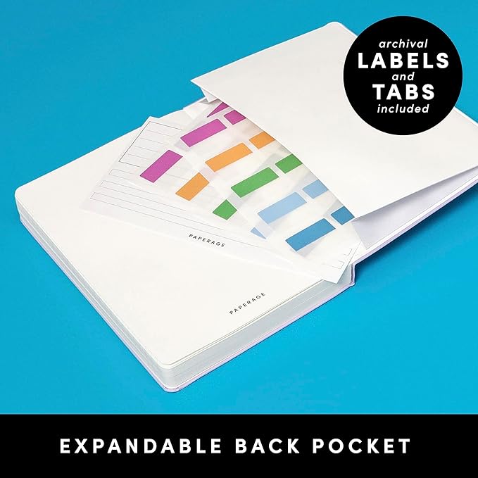 PAPERAGE Lined Journal Notebook, (Sage Green), 252 Pages, Medium 5.6 in x 8 in - 100 GSM Thick Paper – Hardcover Journaling Notebook for Work, School & Note Taking