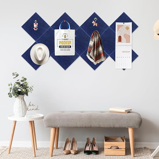 Smarpau Large Cork Board 48"x36", Bulletin Board for Walls, 12 Pack Pin Board Felt Corkboards with 35 Pushpins 50 Removable Security Stickers, Cork Boards for Office Home Decor