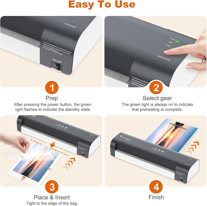 Bonsaii 13 Inch Laminator Machine with Never Jam Technology, Laminator Machine 11x17 Inch with Laminating Sheets, Laminating Machine for Home, Office, and Classroom Organization Supplies - L318-A