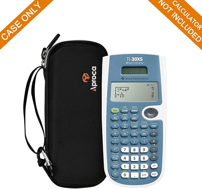 Aproca Hard Travel Storage Carrying Case, for Texas Instruments TI-30XS MultiView Scientific Calculator and Accessories (Case Only)