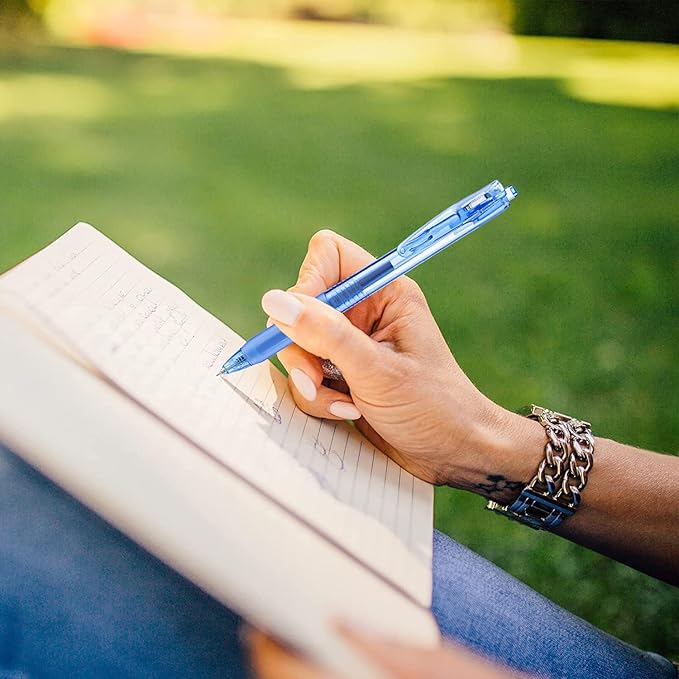 Aozora Blue Gel Pens Fine Point Smooth Writing Pen 40 Pack Retractable Blue Gel Ink Pen with Soft Grip 0.5mm Quick Dry Office School Supplies(20 Pens with 20 Refills)