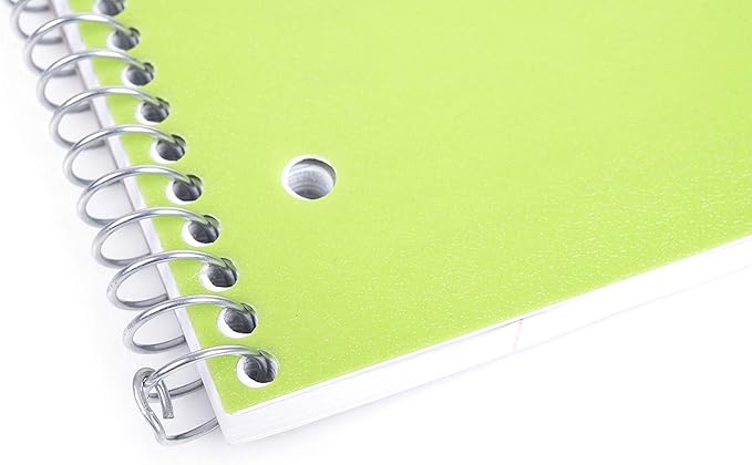 Mintra Office Durable Spiral Notebooks, 1 Subject, (Green, Wide Ruled 12pk), 100 Sheets, Poly Pocket, Moisture Resistant Cover, School, Office, Business, Professional