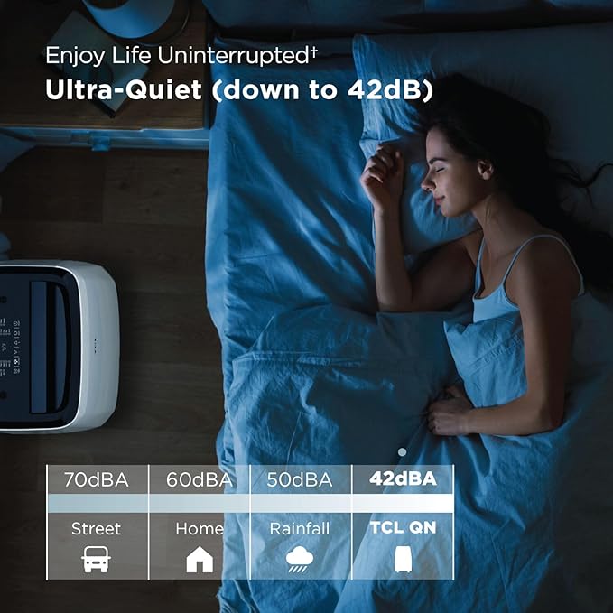 TCL H10PDH56W, 450 Sq. Ft, 10,000 BTU Q-Series Dual Hose Portable Inverter Air Conditioner & Heater, AC Unit with Heat, 47% Energy Savings, Compact Design, Works with Smart Home Devices, White