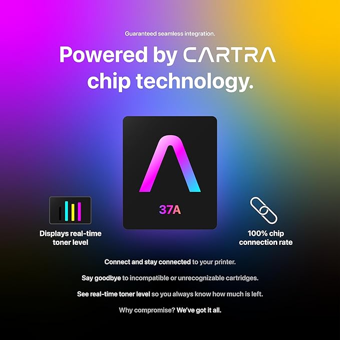 37A Compatible Toner Cartridge Replacement for HP 37A Black Toner Cartridge CF237A M607 M608 Works with Toner Enterprise M607n M607dn M608n M608dn M608x M609 MFP M631 M632 M633 Ink Printer Black 2Pack