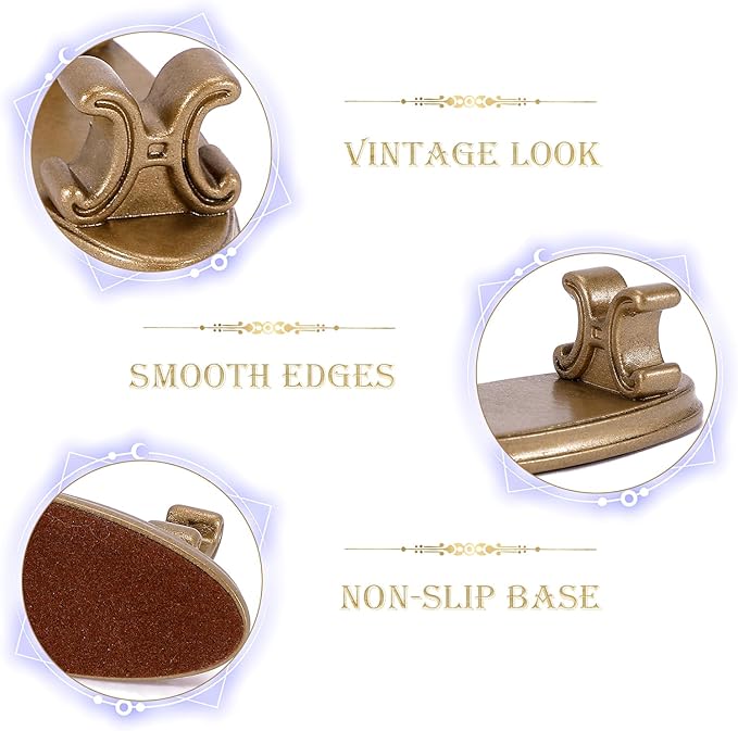 4PCS Resin Pen Holders Wizard Magic Wand Display Stands Mini Holders for Pencil Desk Decor Collection, 2.8'' L×1.1'' W× 0.9'' H, Gold & Rosegold