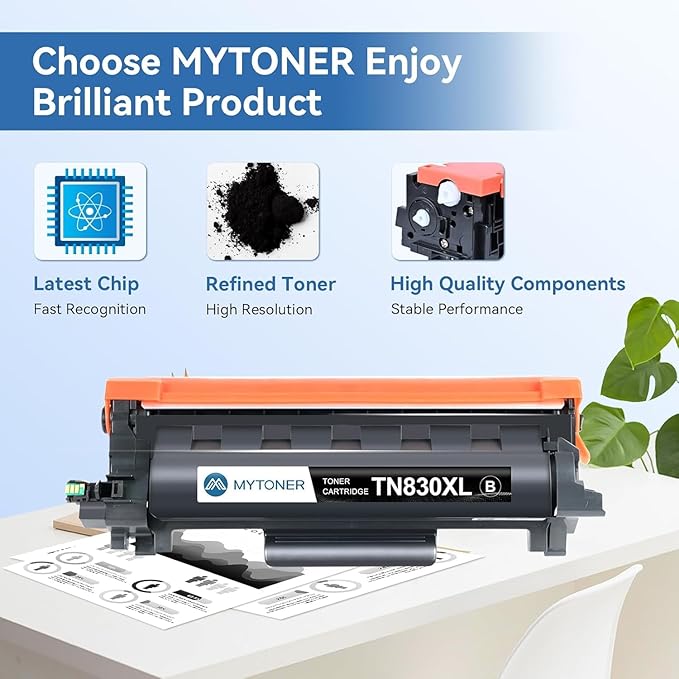 MYTONER Compatible Toner Cartridges Replacement for Brother TN830XL TN830 XL/V/R TN-830 for DCP-L2640DW HL-L2460DW MFC-L2820DW HL-L2400D HL-L2405W HL-L2465DW HL-L2480DW Printer, 1xBlack