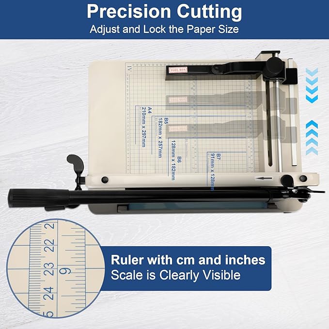 12 Inch Heavy Duty Paper Cutter,Guillotine Paper Cutter Heavy Duty for A4 Paper,Stack Paper Trimmer 400 Sheet Capacity,White A4 Guillotina para Papel for Office Home School.